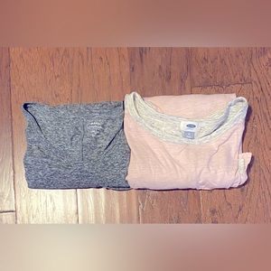 Set of Two Old Navy Tops in Pink/Grey and Grey